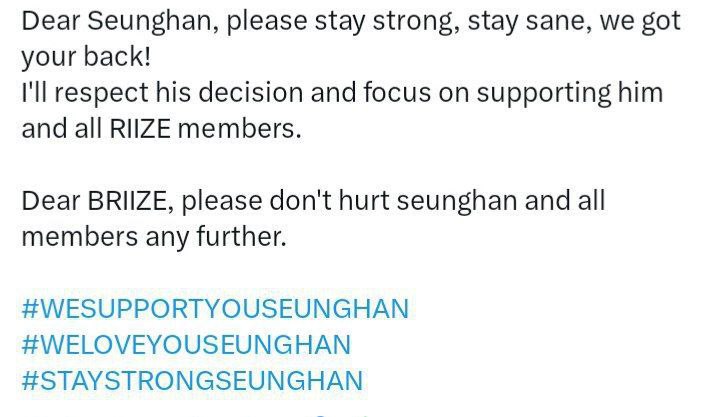 Dear Seunghan, please stay strong, stay …