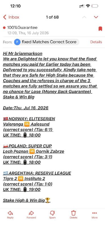 FIXED MATCHES CORRECT SCORE🎖️
