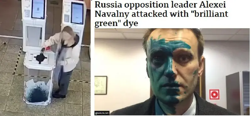 有人在 fb 留言問：為何向票箱倒液體的俄羅斯人會用上一種綠色液體？