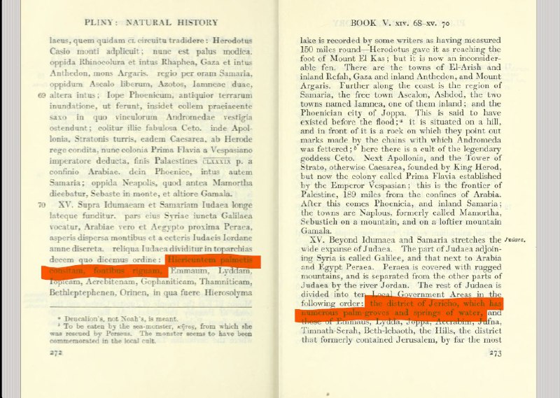 Roman historian Pliny (23AD/24AD-79AD) called Jericho …