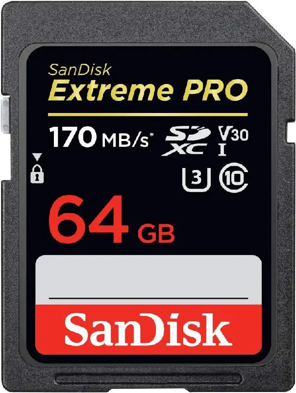 ***💡*****Sandisk Extreme Pro Scheda di Memoria da 64 Gb**, Velocità di Lettura Fino a **170 MB/S**, Classe 10, U3, **V30*****🎁***