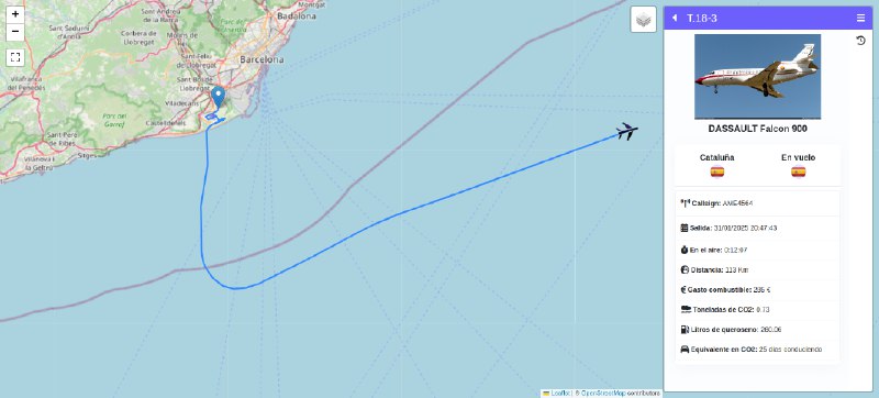 ***🛫*** Despegando T.18-3 (callsign AME4564, DASSAULT …