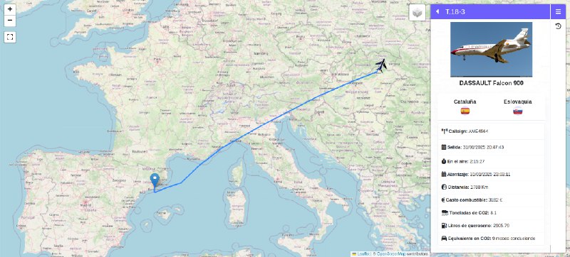 ***🛬*** Aterrizando T.18-3 (callsign AME4564, DASSAULT …