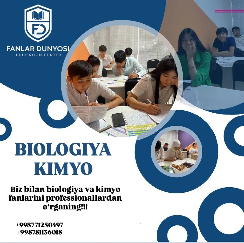 *****🔬******🧪*** Kimyo va Biologiya Yangi Guruhlarga …