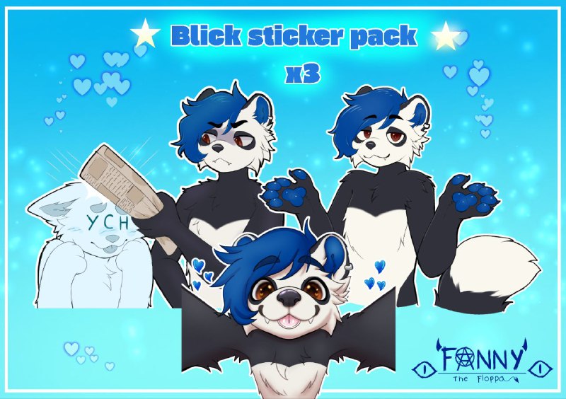 Pack of 3 stickers for [@blickpanda](https://t.me/blickpanda) …