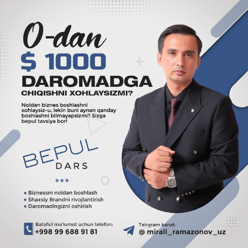 ***💥*** **Uyda o‘tirib, noldan $1000 daromadga …