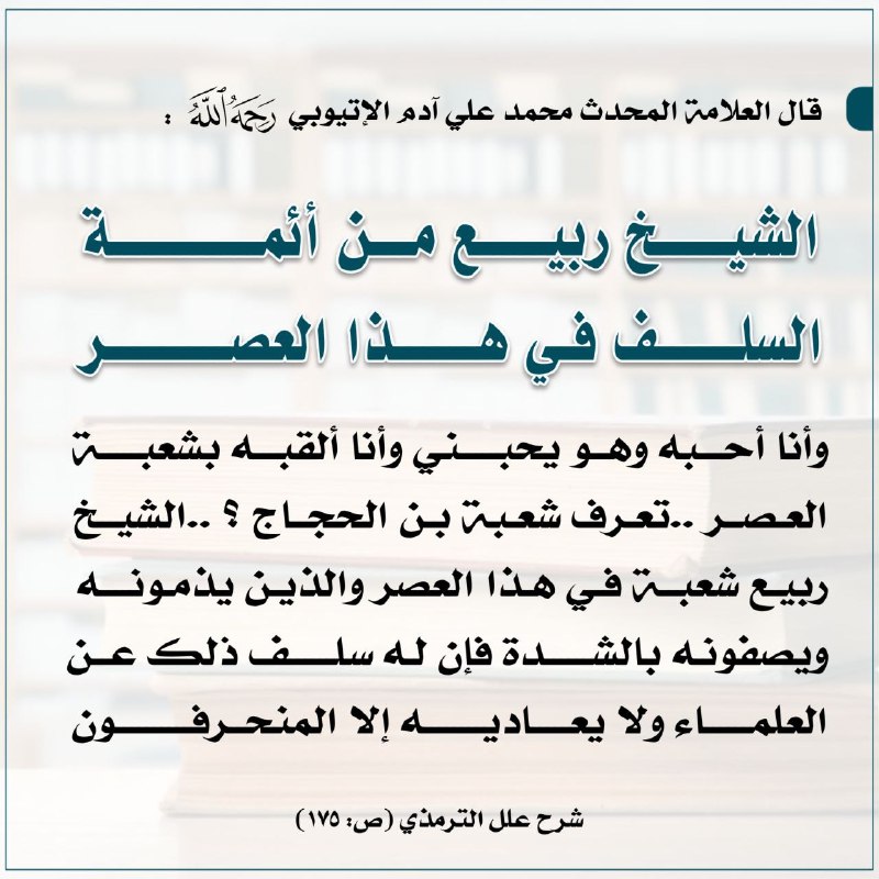 قال العلامة المحدث