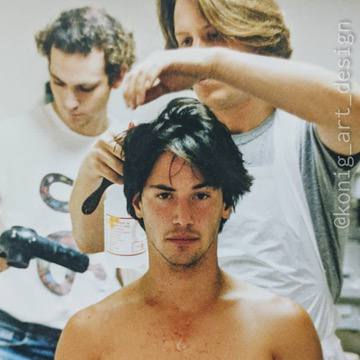 Keanu Reeves on the set of …