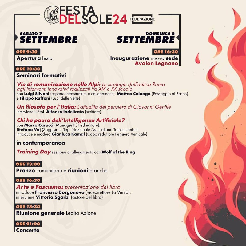 ***🇮🇹*** Programma Completo FESTA DEL SOLE …