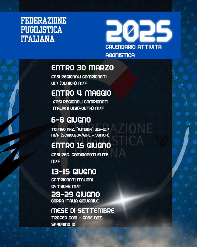 ***🥊***Calendario Attività agonistica Nazionale FPI 2025