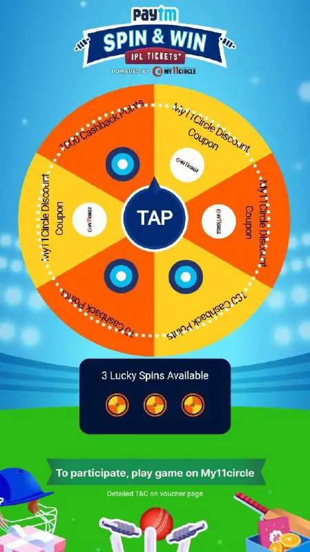 Paytm Spin and Win IPL Tickets