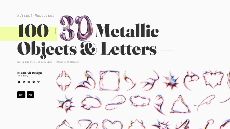 **Metallic 3D Objects**