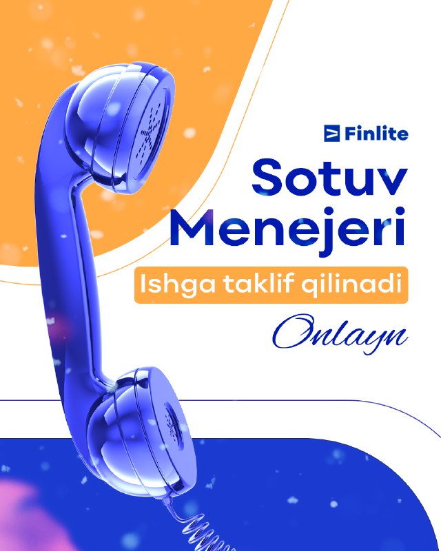 **Finlite Akademiyasi**ga **Sotuv Menejeri** lavozimiga ishga …