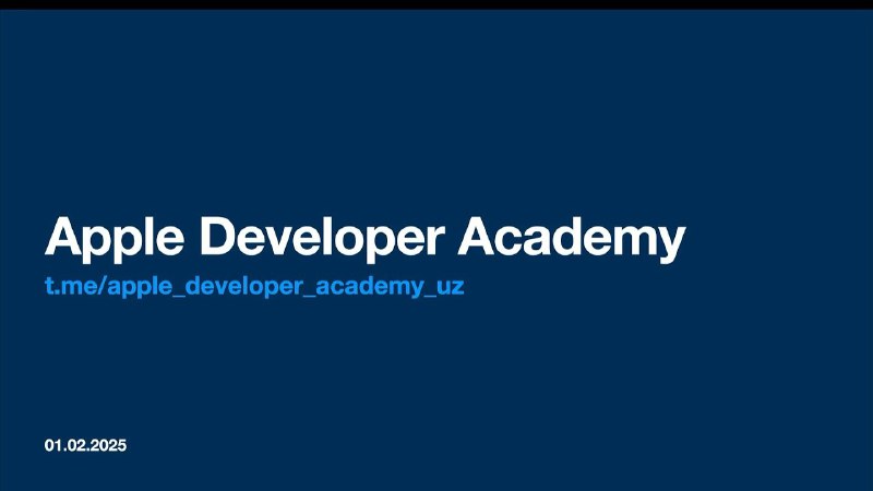 Apple Developer Academy to'g'risidagi vebinarni video …