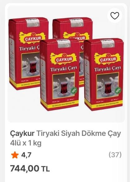 *****🔥***Çaykur Tiryaki Siyah Dökme Çay 4Lü …