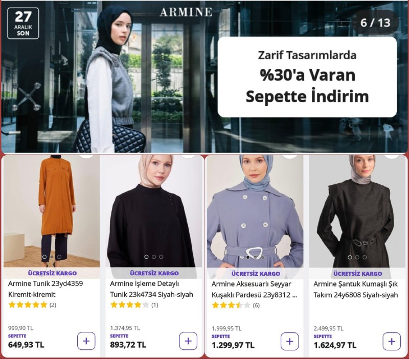 *****🔥*** Armine Ürünlerinde Sepette %30 İndirim …