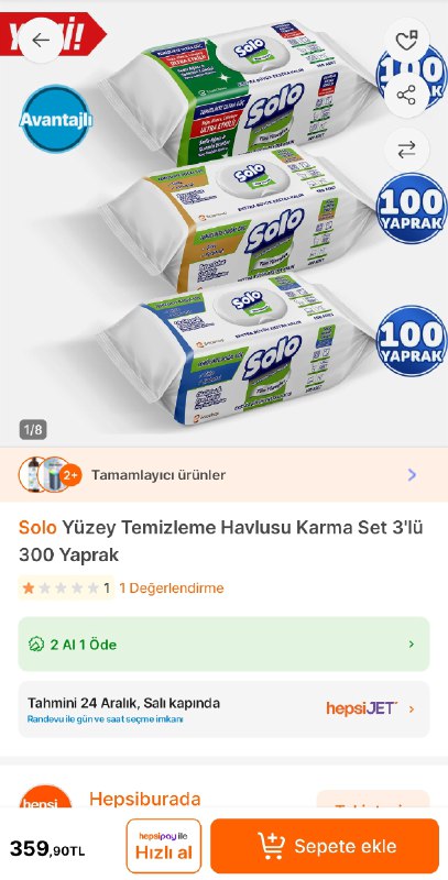 *****🔥***Solo Yüzey Temizleme Havlusu Karma Set …