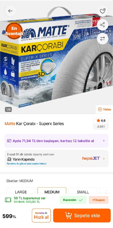 *****?*** Matte Araç Lastiği Kar Çorabı …