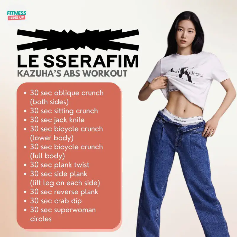 **Beginner's workout: Le Sserafim's Kazuha's Abs …