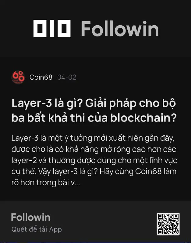 [​​](https://telegra.ph/file/5a20d7937dcbda63afb84.jpg)***💥*** **Layer-3 là gì? Giải pháp cho bộ ba bất khả thi của blockchain?**