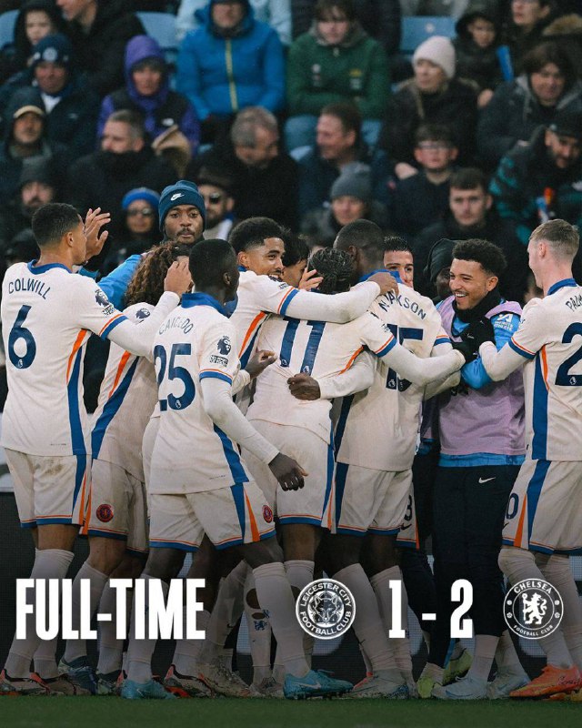 Full Time: **Leicester City 1-2 Chelsea**Enzo …