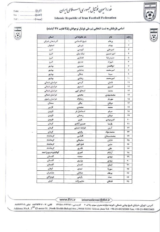 ***⚽️*** نامه رسمی فدراسیون فوتبال به …