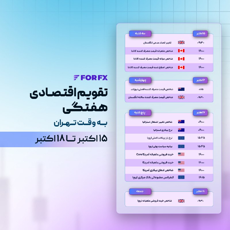 ***🗓*** **تقویم اقتصادی هفتگی**