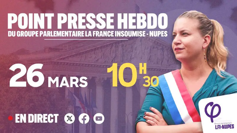 ***🔴******🏛*** Rendez-vous demain, mardi 26 mars …