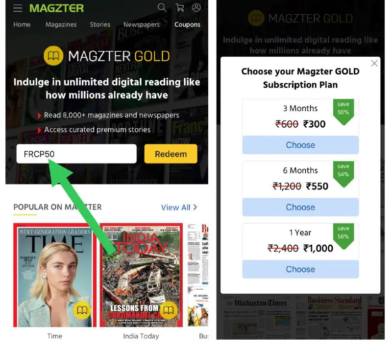 **Flat 50% Off On Magzter Gold …