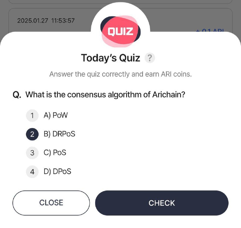 *****✨***ARICHAIN Today Quiz