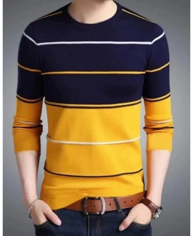 Striped Men dark blue, Yellow T …