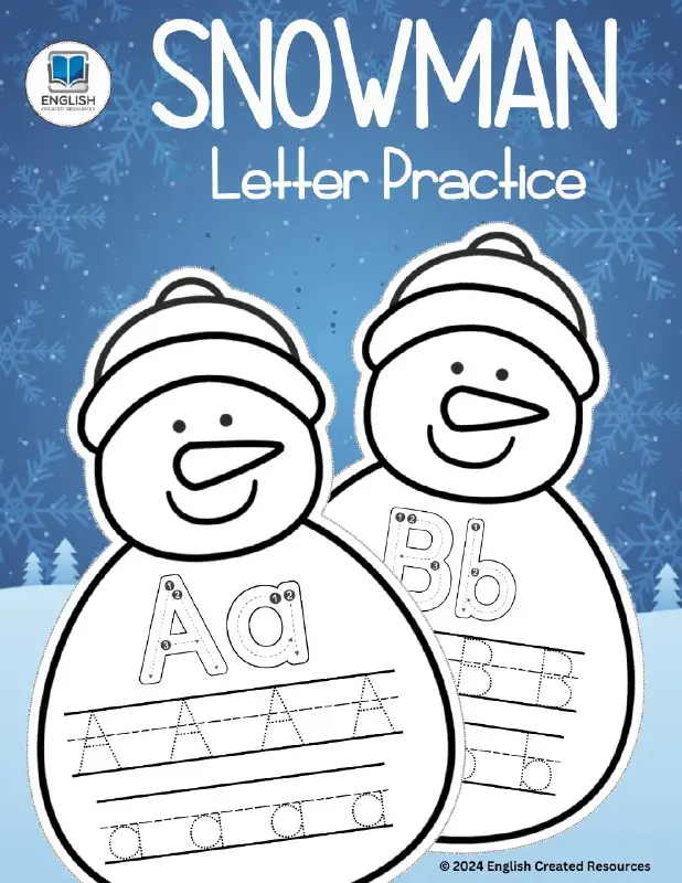 Freebie. Snowman Letter Practice