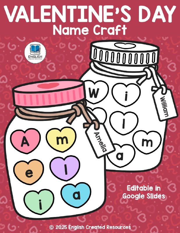 Freebie. Valentine's Day Name Craft