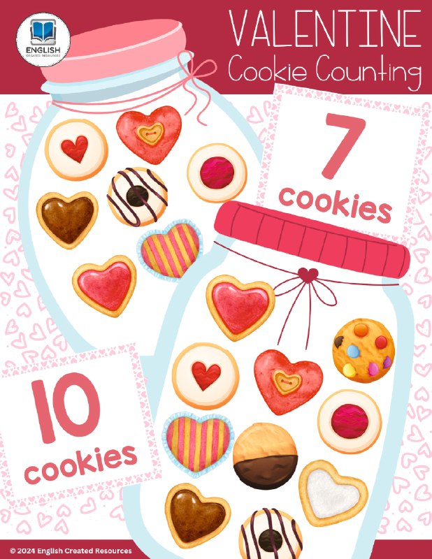 Freebie. Valentine Cookie Counting