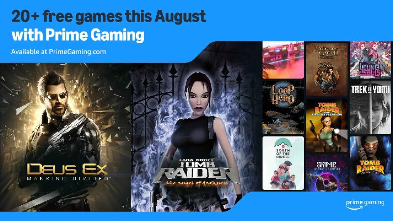 Get 20 Free Games with Amazon Prime Gaming August 2024