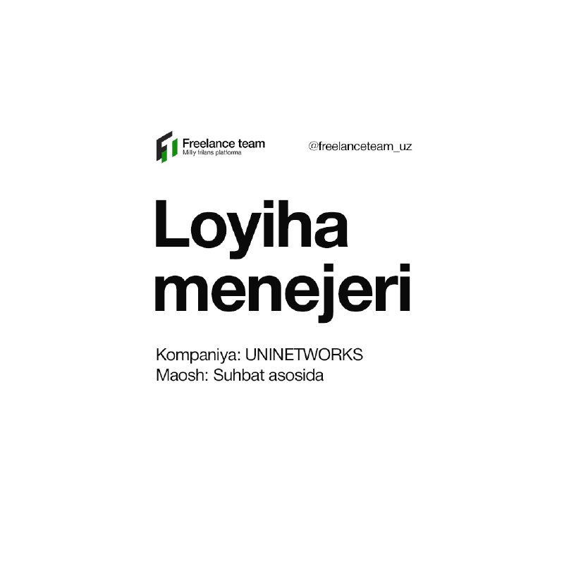 ***❇️*** Loyiha menejeri (PM)