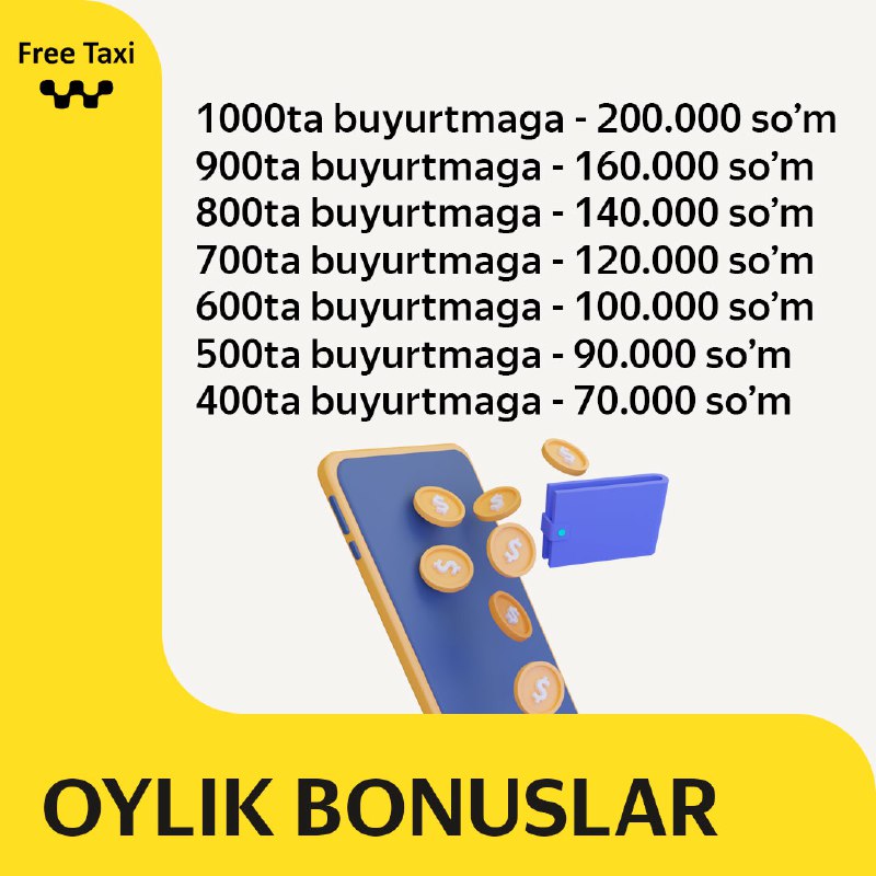 ***🎉*** FREE Taxi'dan SUPER BONUSLAR! ***🎉***