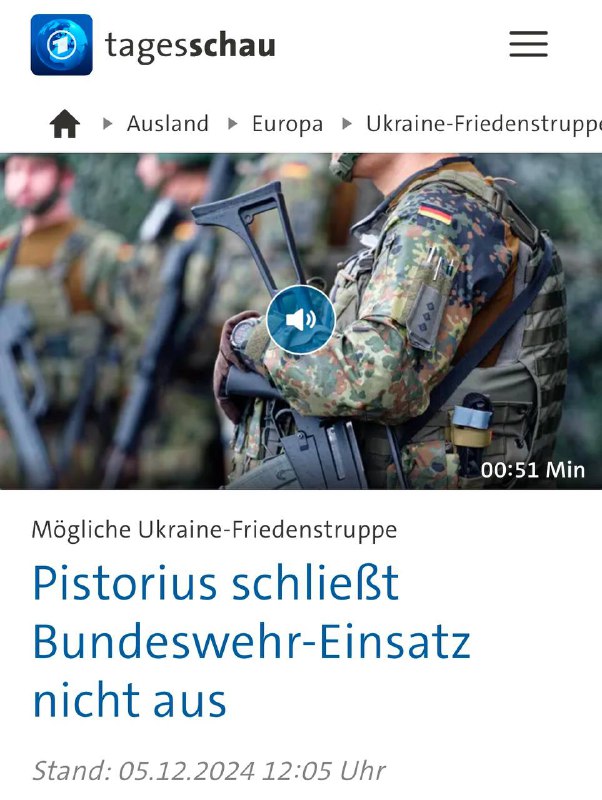 **Auch Kriegsminister Boris Pistorius schließt Bundeswehr-Einsatz …