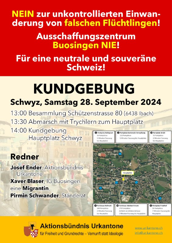 ***‼️***Erinnerung: **Sa 28.09. Kundgebung in Schwyz**