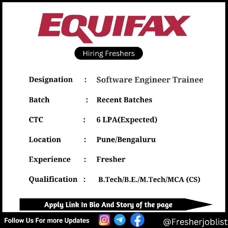 ***🔔*****Equifax Off-campus Drive 2024 hiring Software …