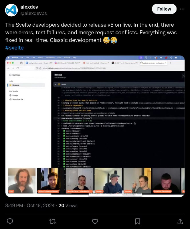 Разработчики Svelte решили выпустить v5 в …