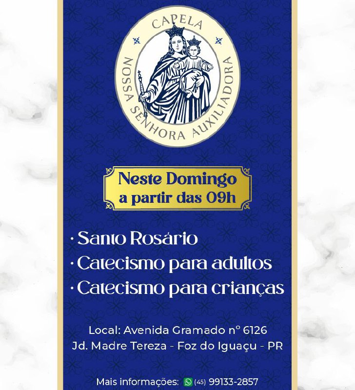 Amanhã temos Rosário e Catecismo para …