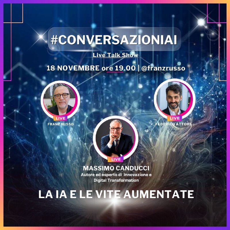 Ci vediamo alle 19:00 in diretta …