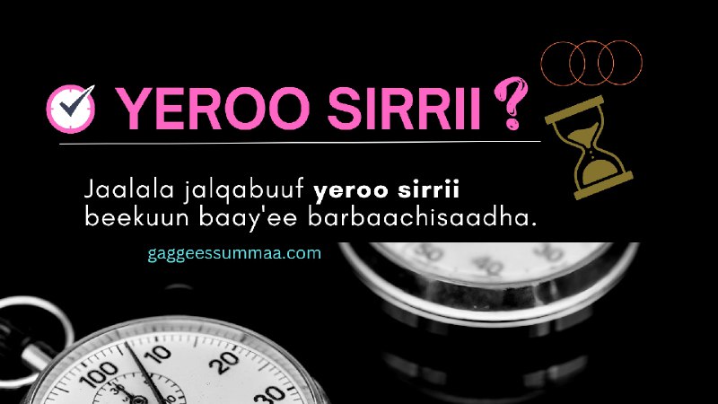 ***⏰️*** **Yeroo Sirrii** ***❓***