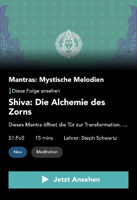 Neu: **Shiva: Die Alchemie des Zorns** …