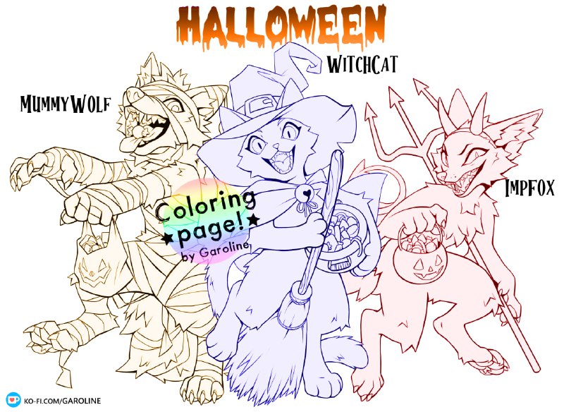 ***🎃***Halloween***🎃*** COLORING PAGE ***🎨*** - ***☕️***KO-FI …