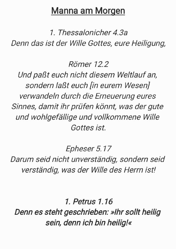 Manna am Morgen