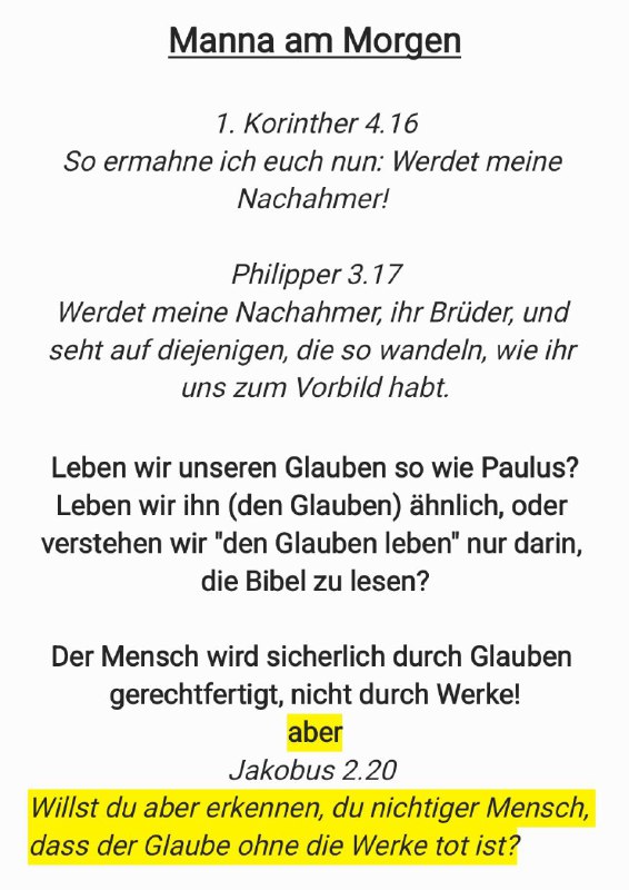 Manna am Morgen