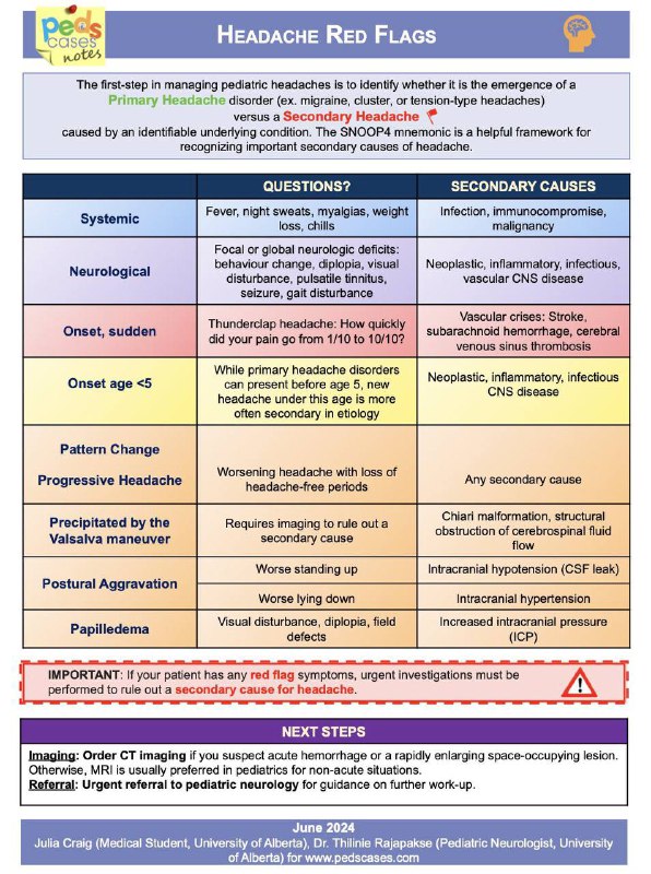 Headache Red Flags ***🚩***