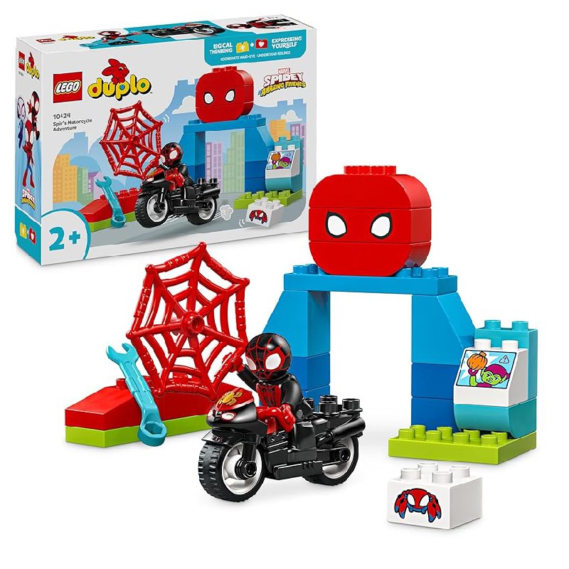 [⁣](https://m.media-amazon.com/images/I/81vo+l5CLZL._SS850.jpg)***?*** LEGO DUPLO Marvel L’Avventura in Moto di Spin, Gioco Educativo per Bambini e Bambine